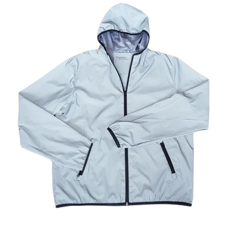 Reflektierende Sicherheitskleidungsjacke für den Winter im Freien,  Übergröße, Hip-Hop-Windjacke mit Kapuze
